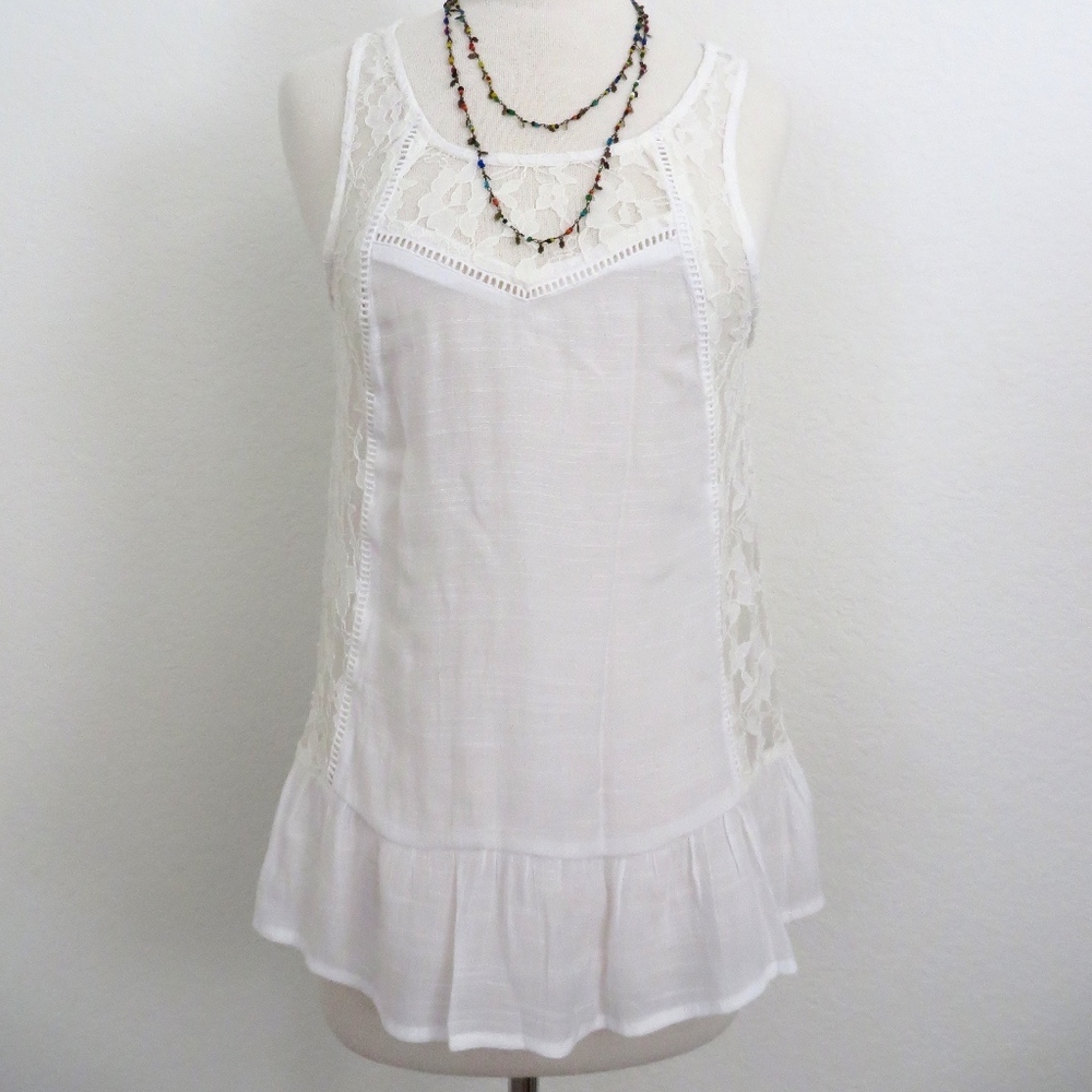 Mudd White Lace Tank